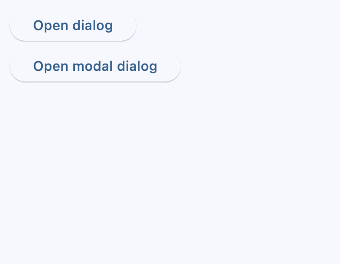 Modal and non-modal dialogs
